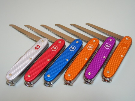 Different Alox color anodized Farmers by Victorinox.