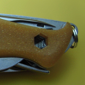 This Wenger BitDriver incorporated into the knife handle and frame was introduced on Wenger NewRanger series.  Currently it is only available on some models that also include the Pliers. Photo is of the Mike Horn Ranger handle.