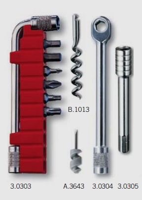 The Victorinox SwissTool Plus-Kit was originally available in two varieties, the first included the Corkscrew, Mini-Screwdriver, BitKit and Bit-Wrench.  The second option replaces the Bit-Wrench with the Bit-Ratchet and extension.