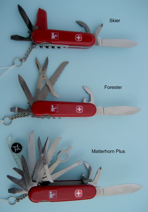 Left Handed Swiss Army Knives - Skier, Forester,Matterhorn Plus