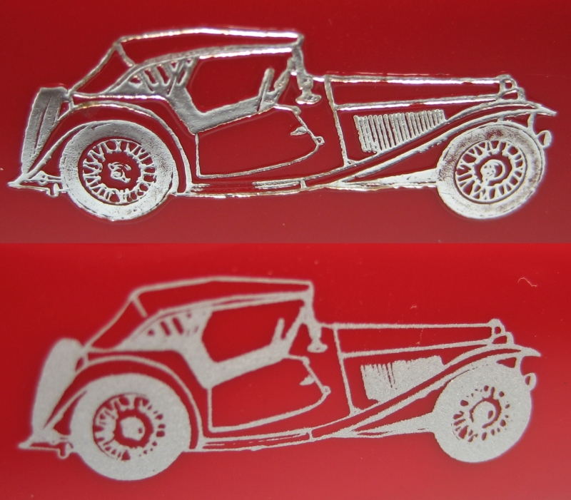 Hot stamped and printed car images