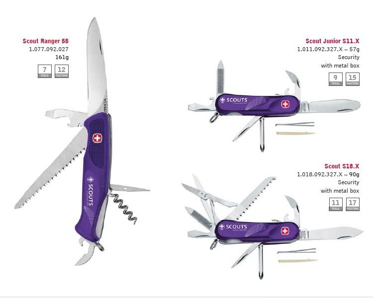 The Wenger Scout Series page from the 2012 EU Catalog