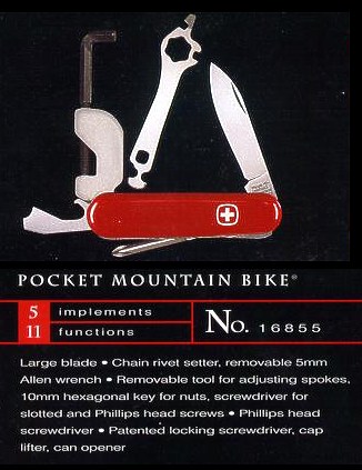 A smaller version of the Mountain Bike. Tools made specially for repairing bicycles.