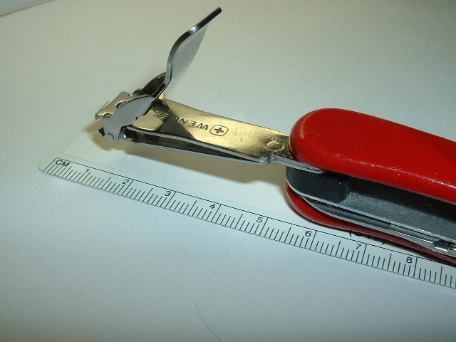 This is the folding fingernail clipper tool found only on the Wenger Swiss Clipper.